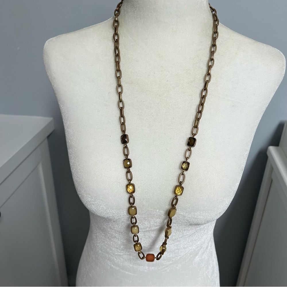 Banana Republic chain link jewel long necklace